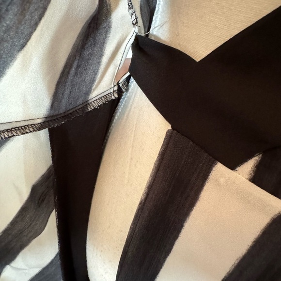 BCBGMAXAZRIA Costa Stripe Faux Wrap Dress M - Picture 11 of 14